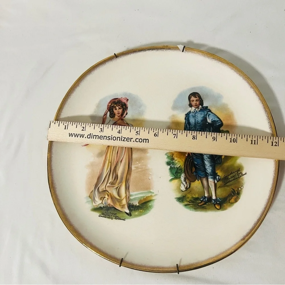 Vintage Collectible Plate Iva-lure Crooksville Pinkie & Blue Boy Circa 1940 EUC
